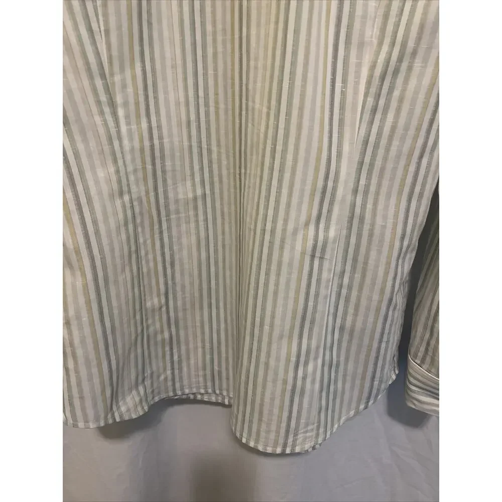 Banana Republic Shirt Mens Lg Striped Long Sleeve Button Up Slim Fit 16-16 1/2